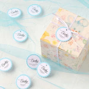 20 o più Etichette Personalizzabili con Bordo Azzurro e Testo