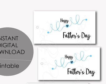 Printable Happy Father's Day Tags, Printable Father's Day Labels, Instant Download, Digital Download