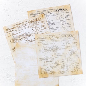 4 Fogli Stile Vintage Realizzati a Mano-Card-Cartoline-Segnaposto-Tag-Scrapbooking-Matrimonio-Segnatavolo-Timbro-Bomboniera-Rustico-Retrò