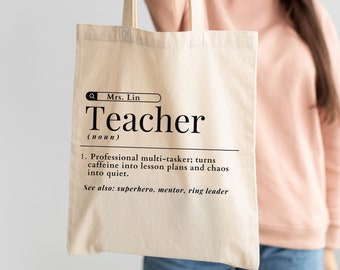Custom Teacher Definition Tote Bag, Teacher Definition Tote Bag, Tote Bag for Teacher, Teacher Gift, Teacher Appreciation, Gift from student