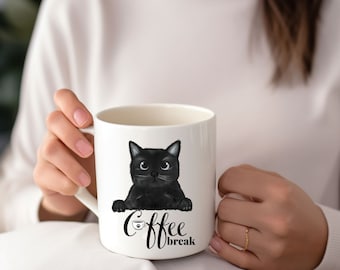 Katzen Kaffeebecher, Katzenkeramikbecher, Katzenbecher, süße Katzenbecher, Kaffeebecher für Katzenliebhaber, Katzenbesitzer Becher, Katzenliebe Becher, verrückte Katzendame Becher