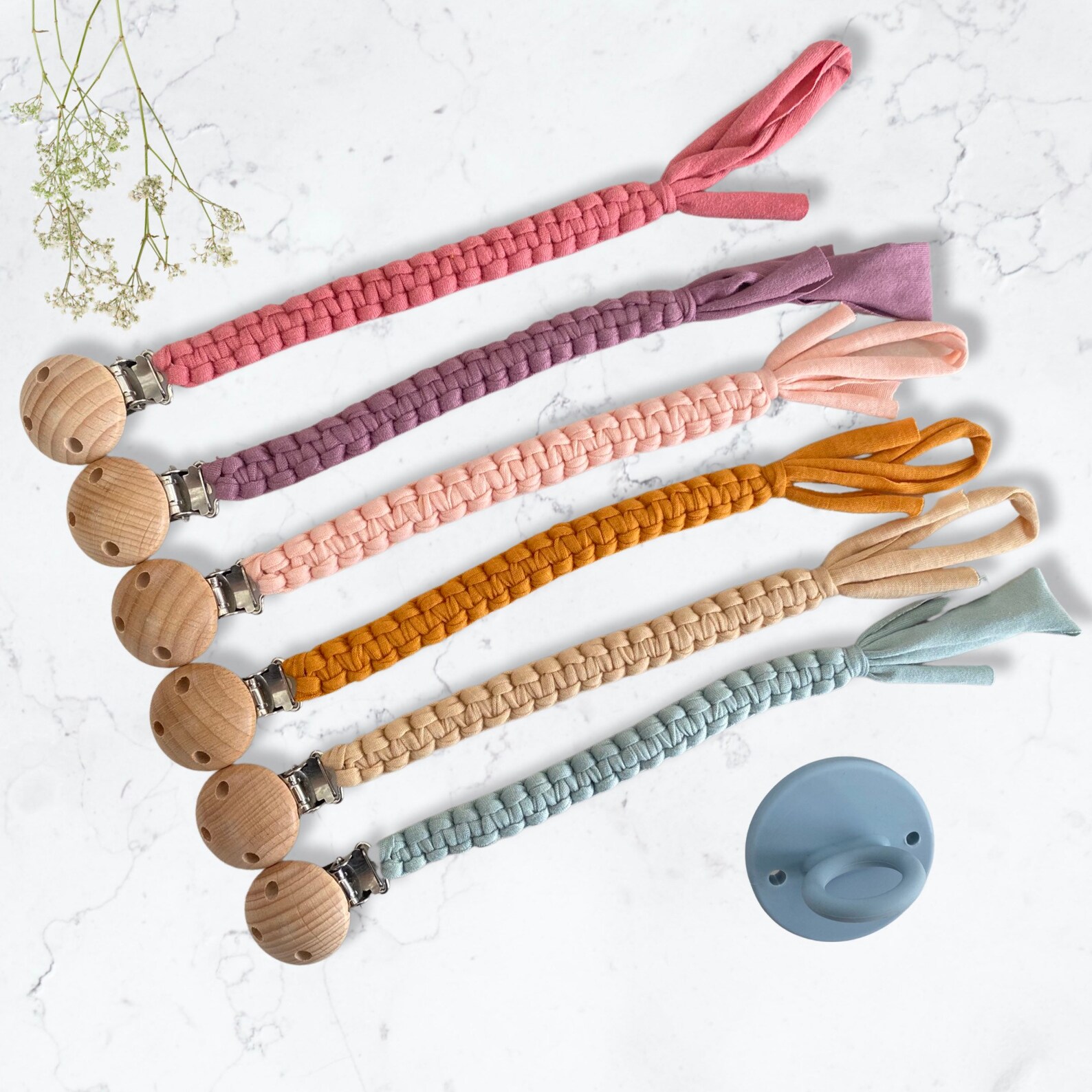 MACRAME PACIFIER HOLDER Macrame Pacifier Clip Braided Etsy