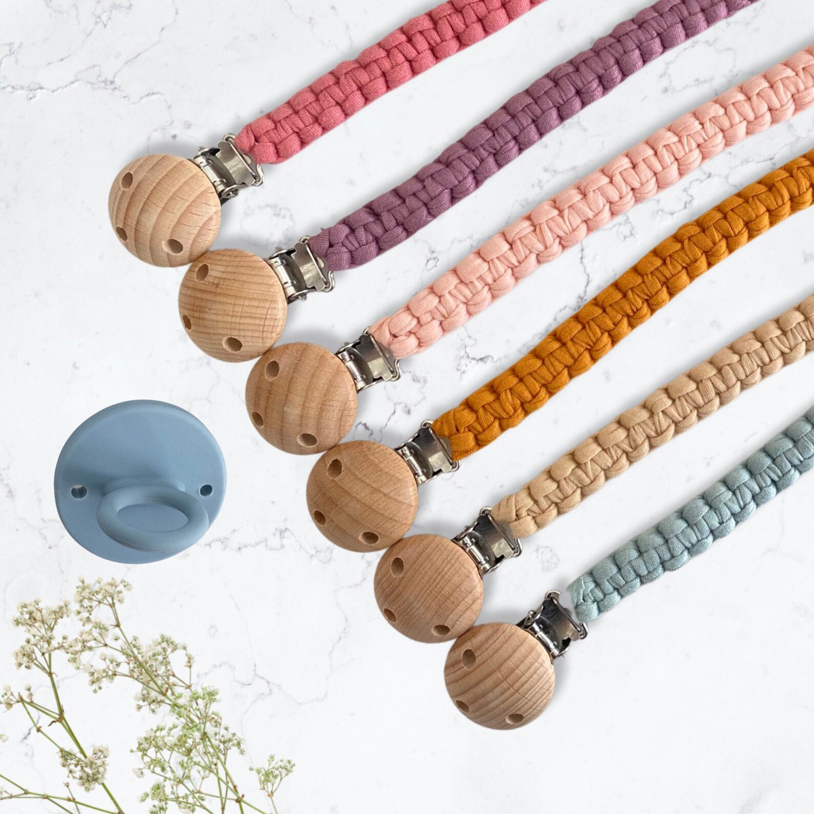 MACRAME PACIFIER HOLDER Macrame Pacifier Clip Braided Etsy