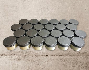 Fall and Holiday Candles | No Labels | Wholesale | 4oz Mason Jelly Jar | Pewter Lid | Soy Wax | 24 pack