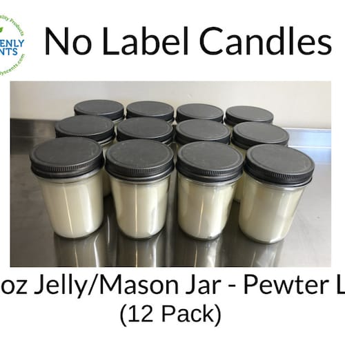 4 Oz Mason Jar Candles No Labels Gold Lid Soy Wax 24 Etsy