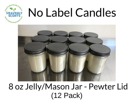 8 oz. Jelly Jars with Pewter Lid, Candle Supplies