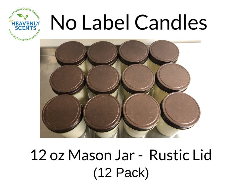 8 oz Mason Jar Soy Candles - Rustic Lids - 12 Pack – My Heavenly Scents