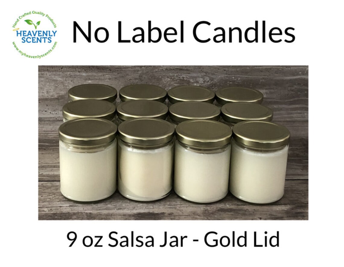Salsa Jar No Label Candles Gold Lid Soy Wax 12 pack Etsy