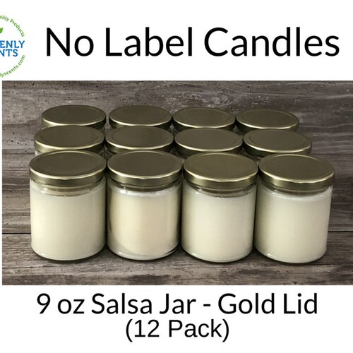 4 Oz Mason Jar Candles No Labels Gold Lid Soy Wax 24 Etsy