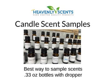 Candle Scent Fragrance Oil Samples: 10 ml Glass Dropper Bottle