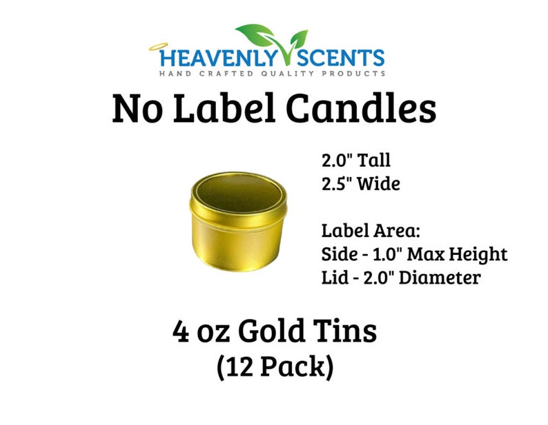 4 oz Gold Tin Candles No Labels Soy Wax 12 pack Wholesale Private Labels Wedding Favor Baby Shower image 2