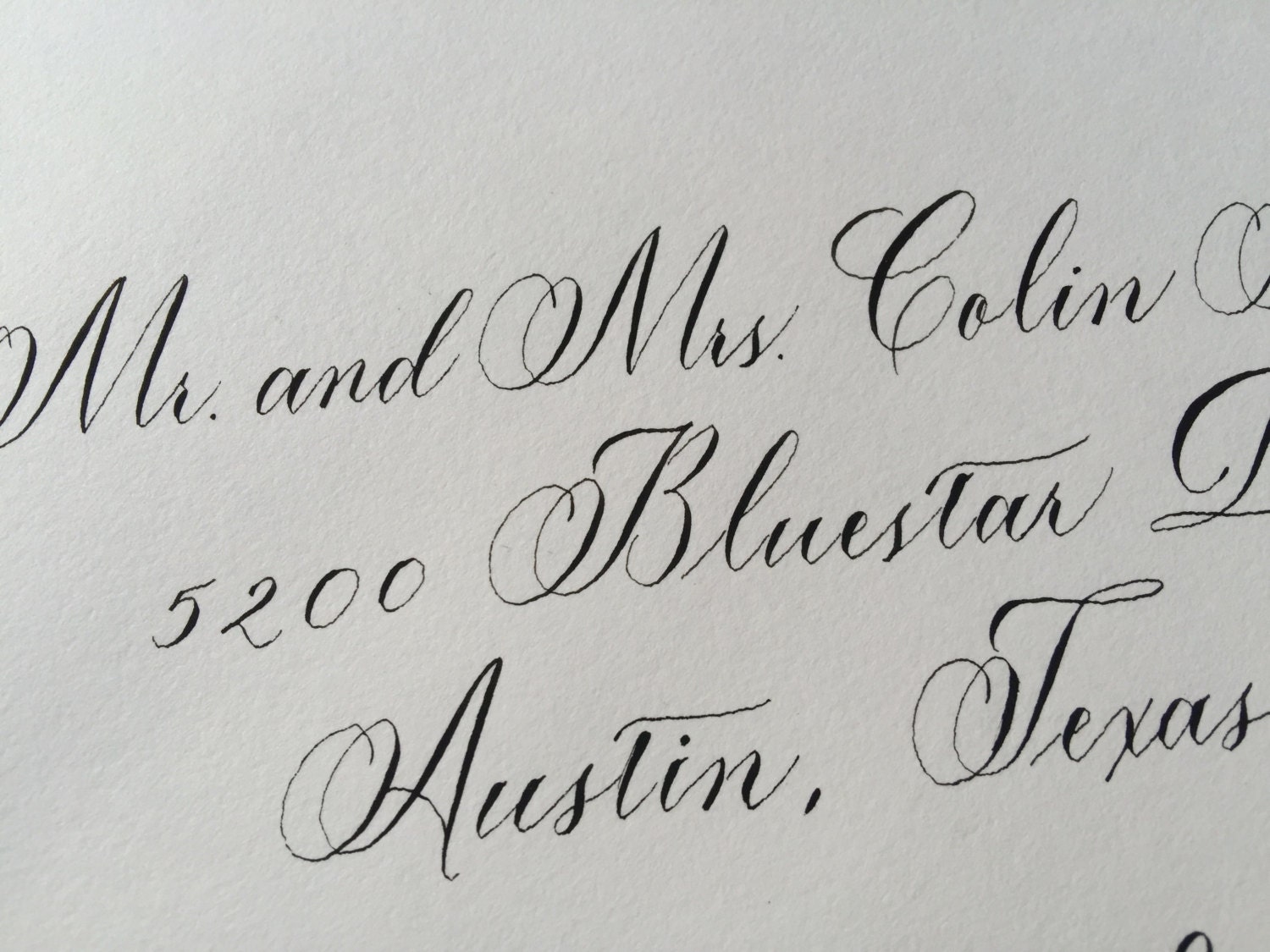 Wedding Envelope hand lettered with Copperplate Calligraphy