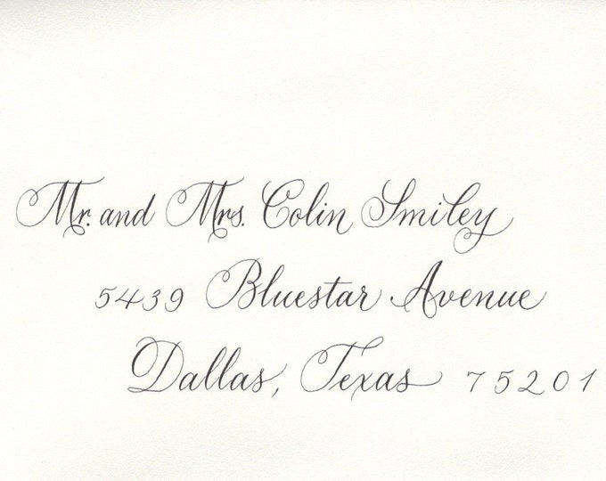 Wedding Envelope hand lettered with Bickham Calligraphy