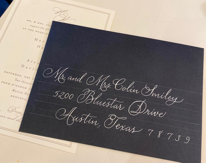 Wedding Envelope hand lettered with Bickham Calligraphy