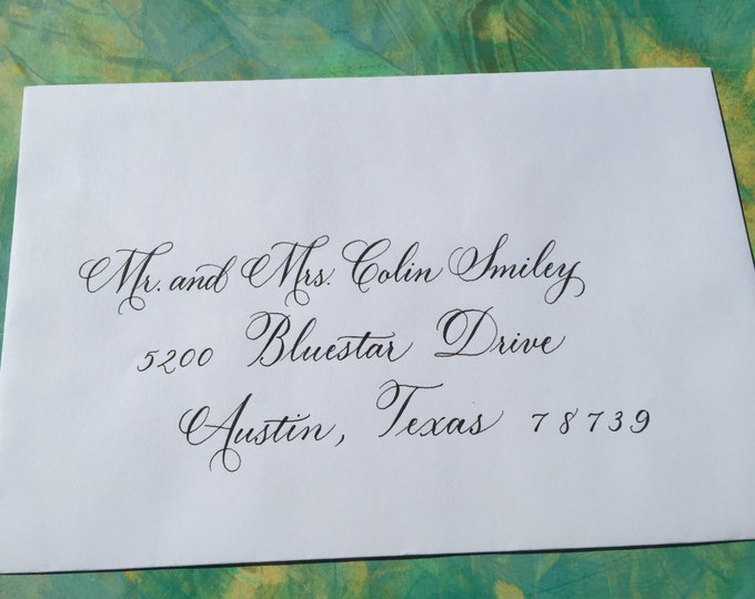 Wedding Envelope hand lettered with Other Calligraphy Styles