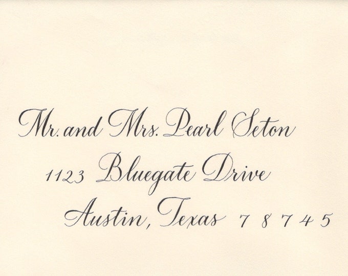 Wedding Envelope hand lettered with Copperplate Calligraphy