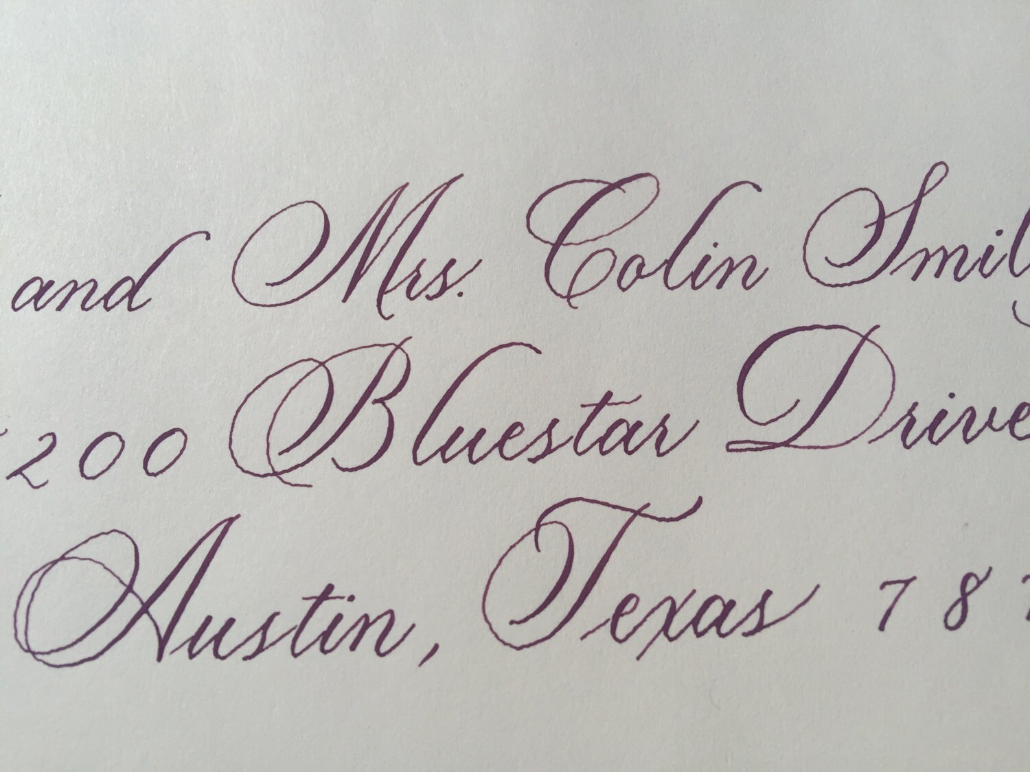 Wedding Envelope hand lettered with Copperplate Calligraphy