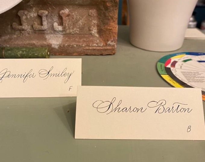 Hand lettered Place Cards and Escort Cards