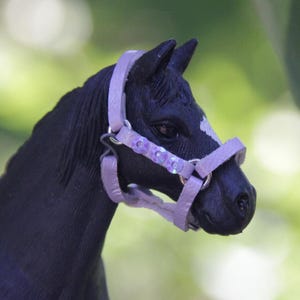 lavender glittery leather halter for schleich horses