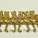 Brass Metal Cats Wall Hook 7 In Decorative Key Coat Jewelry Curly Tails Kittens Kitty Feline
