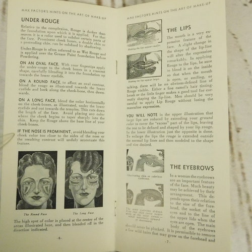 1970s Ephemera Nine Booklet Set Max Factors Hollywood Hints On The Art shops of Make-Up Stage Production Instructions Illustrations 1971