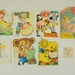 Lot of 8 Used Vintage 1940s and 1950s Birthday Childrens Kids Animals Toys Greeting Cards Ephemera Crafting Framing Decor Nursery Classroom