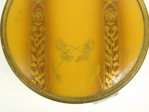 Vintage Art Deco Round Pressed Glass Powder Trink… - image 5