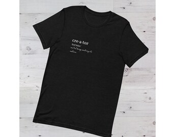 Creator Defined Printed Graphic Unisex Crew Neck T-Shirt, Designer T-shirt- Black