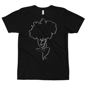 Printed Cotton T-shirt - Fashion Illustration Printed Portrait Art T-shirt - Fashion T-shirt