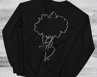 Unisex Sweatshirt Fashion Illustration Printed Portrait Printed Art Pullover Sweatshirt - Fashion Drawing Sweatshirt