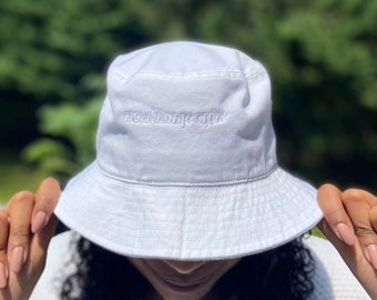 Embroidered Organic Bucket Hat- flipped “New York city”