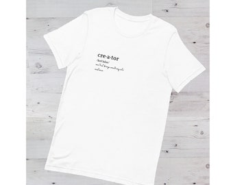Creator Defined Printed Graphic T-Shirt Unisex Crew Neck T-Shirt- Designer T-Shirt in White