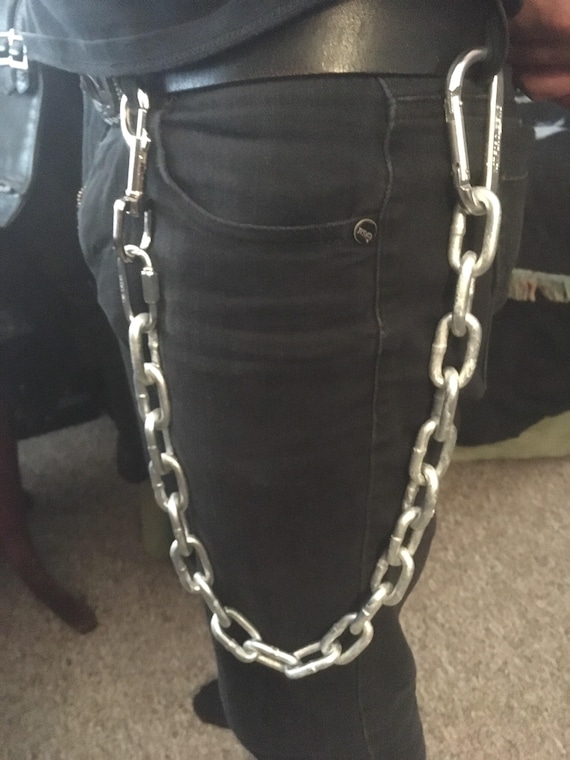 Heavy Link Steel Chain Wallet Keychain Biker Rocker Zakk Wylde