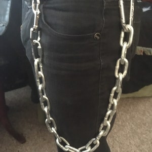 Llavero de cadena de acero de eslabones pesados con forma de billetera, estilo rockero, para motociclistas, Zakk Wylde y Kerry King, música metal punk de 29"