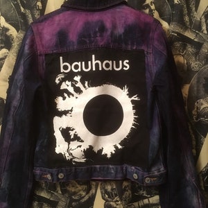 Custom Bauhaus /Hand Dyed Purple /Recycled Denim Jacket / Goth Rock / Unisex Small-Medium- Large