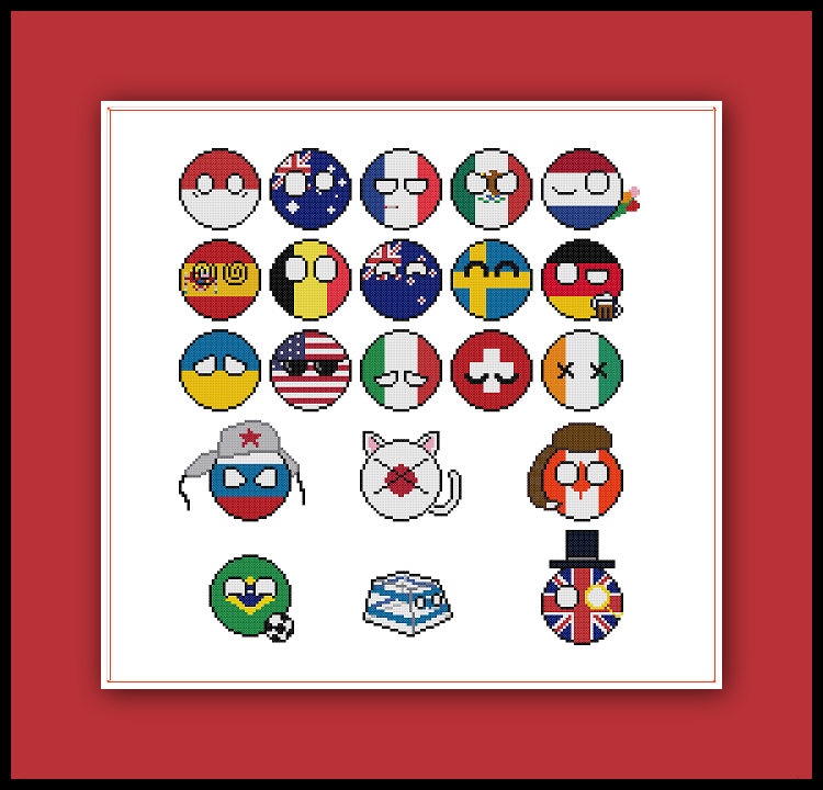 Customizable Polandball Cross Stitch Pattern Countryball Meme Reddit ...