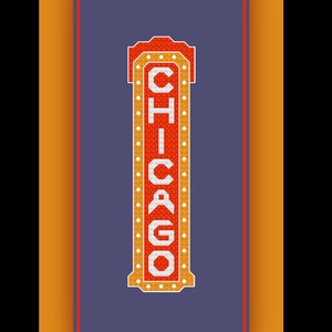 Chicago Zeichen Kreuzstichmuster USA Stadt Illinois Wahrzeichen