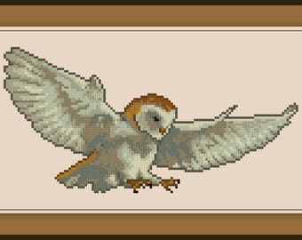 Barn Owl Cross Stitch Pattern Realistic Bird