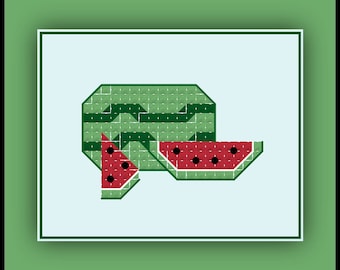 Tiny Watermelon Cross Stitch Pattern Summer Food