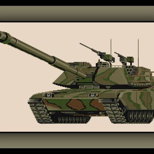 Military Tank Cross Stitch Pattern Army Marines Camo Camouflage
