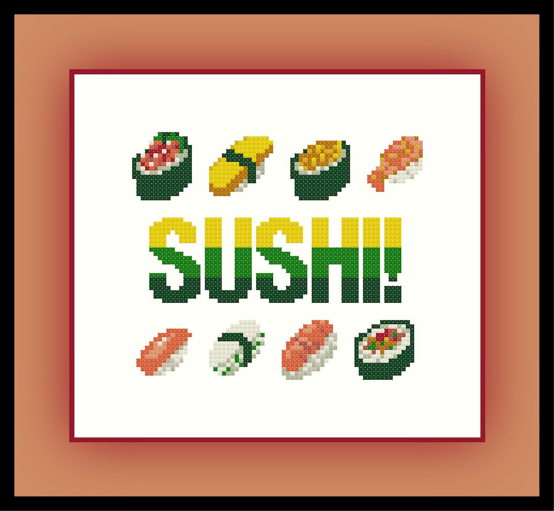 Sushi Cross Stitch Pattern Japanese Otaku Asian Food - Etsy
