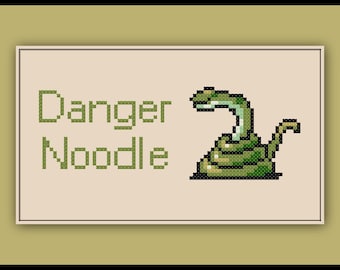 Snake Cross Stitch Pattern Danger Noodle Meme Snek