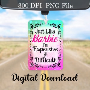 Car Air Freshener Design / PNG / Barbie / Sublimation / Instant Digital Download / Freshie Design