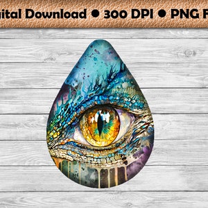 Dragon Eye PNG Sublimation, Earring Sublimation Designs, Earring Template, Earring Blanks Design, Teardrop Earring, Instant Digital Download