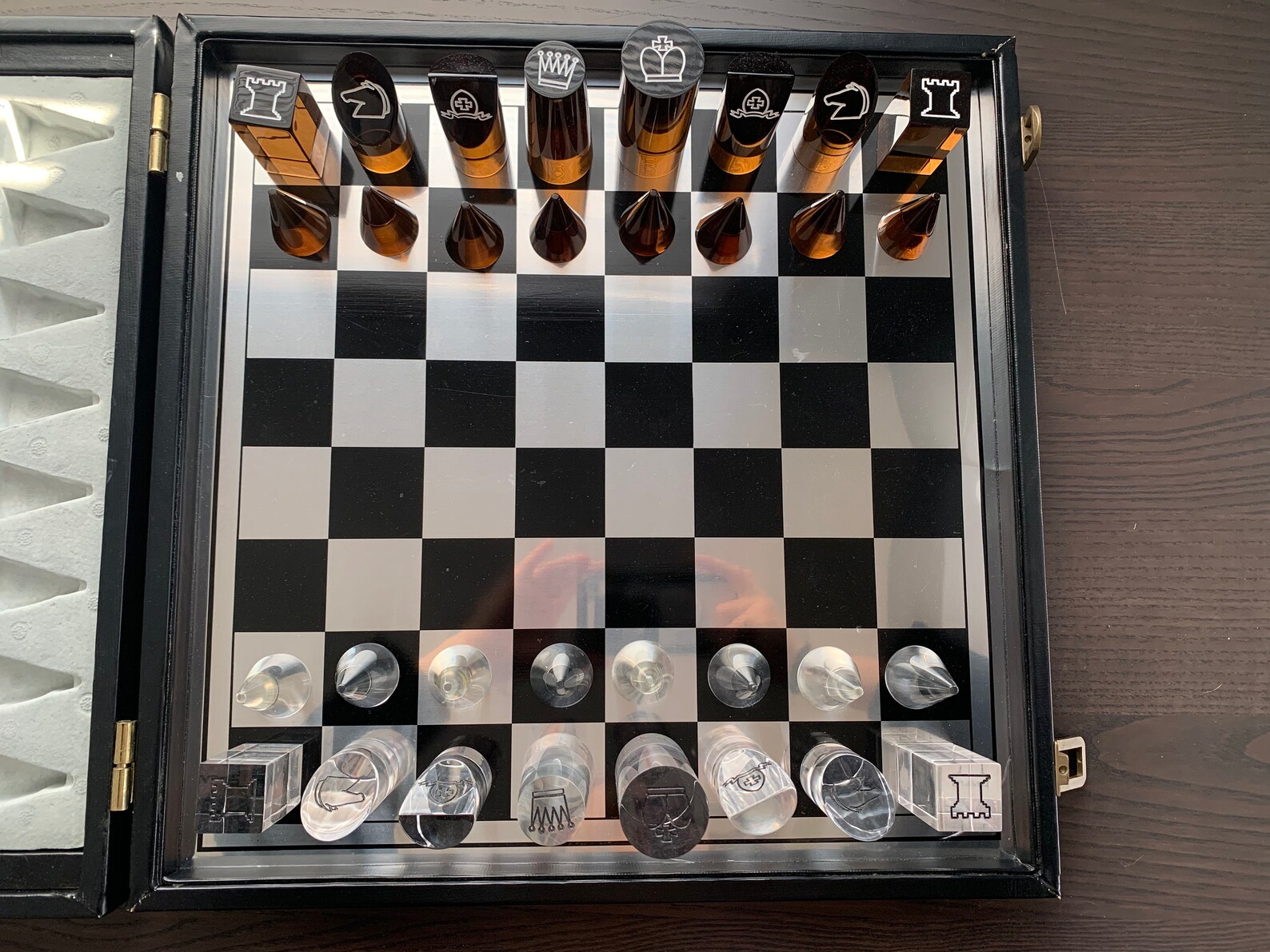 MidCentury Modern Acrylic Chess Set Etsy