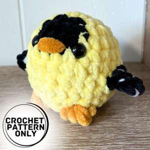 Crochet Goldfinch Pattern, No Sew Crochet Finch Pattern, American Goldfinch Crochet Pattern, Bird Pattern, No Sew Bird Crochet Pattern