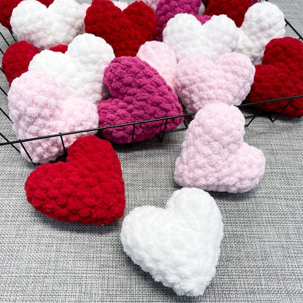 Crochet Mini Heart Plushie, Valentines Gift, Cute Tiny Heart, Stuffed Heart Toy