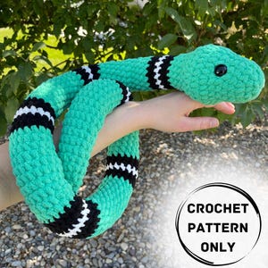 Crochet Large Snake Pattern, Crochet Pattern, Snake, Crochet Reptile, Crochet Snake, Crochet Snake Patter, Snake Crochet Pattern