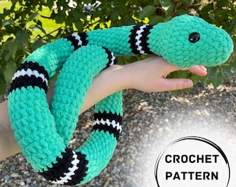 Crochet Large Snake Pattern, Crochet Pattern, Snake, Crochet Reptile, Crochet Snake, Crochet Snake Patter, Snake Crochet Pattern