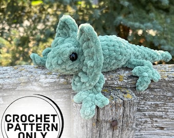 Frilly the Lizard Crochet Pattern, Crochet Frilled Lizard, Crochet Reptile Pattern, No Sew Crochet Pattern